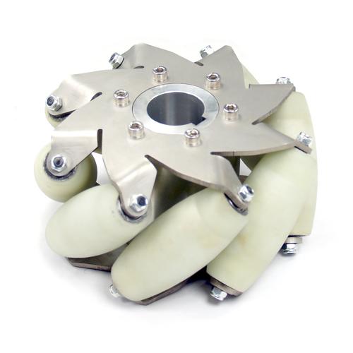 6 inch Nexus Robot Stainless Steel Mecanum Wheels with 8 PU Rollers – Set of 4